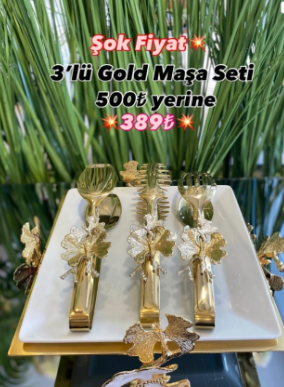 3 LÜ TIRTIKLI MAŞA GOLD