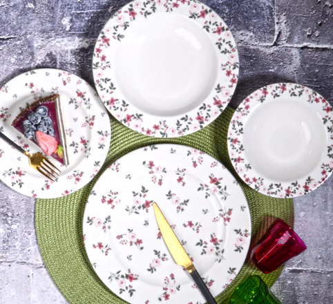 312 24 PARÇA YEMEK TAKIMI (FLOWER)