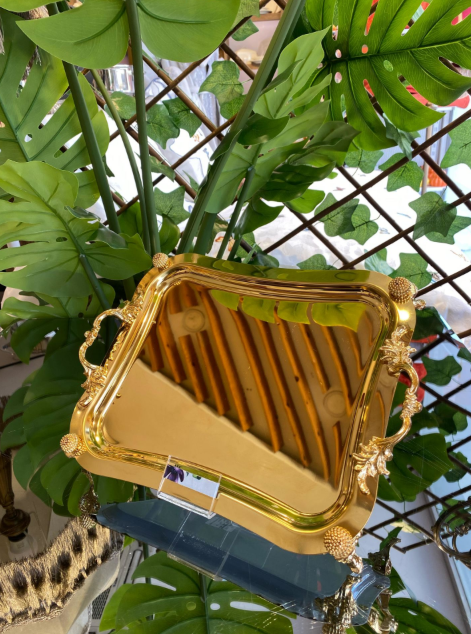 İTALYAN AYAKLI TEPSİ GOLD