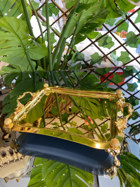 İTALYAN AYAKLI TEPSİ GOLD