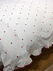Amore Krem Kırmızı Çift Kişilik Nevresim Takımı 200 x 220 cm