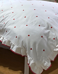 Amore Krem Kırmızı Çift Kişilik Nevresim Takımı 200 x 220 cm