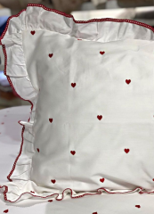 Amore Krem Kırmızı Çift Kişilik Nevresim Takımı 200 x 220 cm