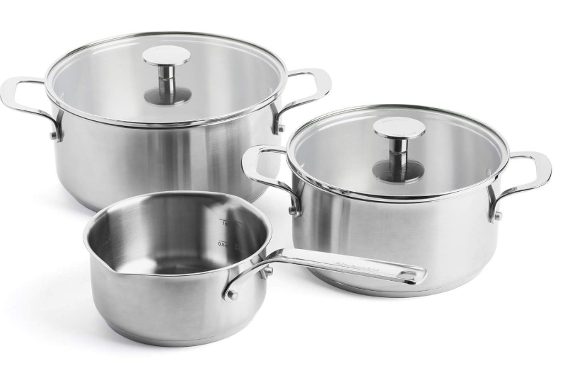 KitchenAid Çelik 20 + 24 cm Tencere & 16 cm Sosluk