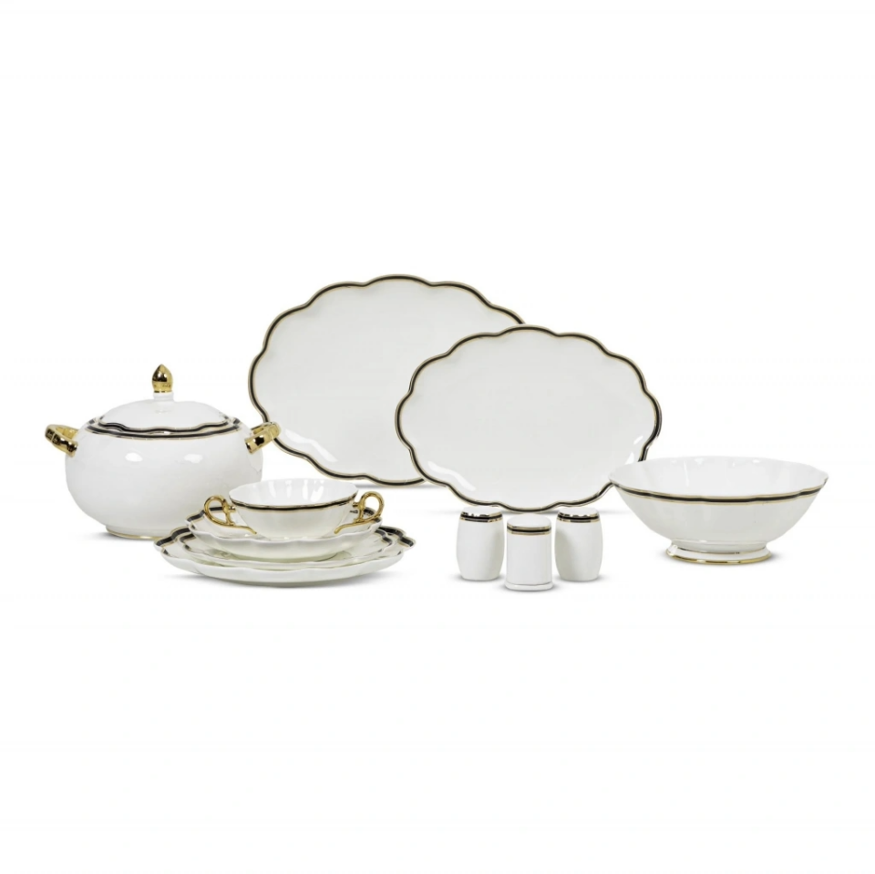 Wanelli Pia Black 12 Kişilik 60 Parça Yemek Takımı