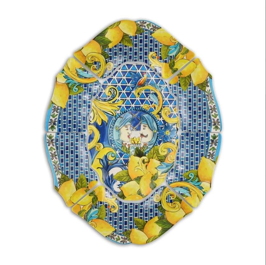Baci Milano Sicily 7 Parça Meze Tabağı Mavi