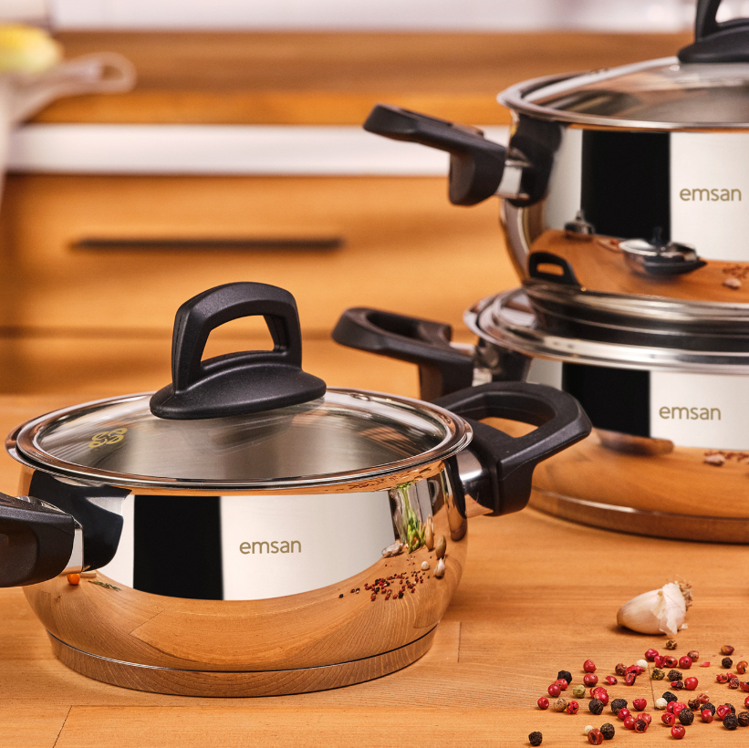 Emsan Aren 8 Parça Tencere Seti Çelik