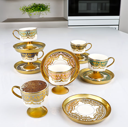 RSY-235 90CC 6'LI AYAKLI KAHVE FİNCANI