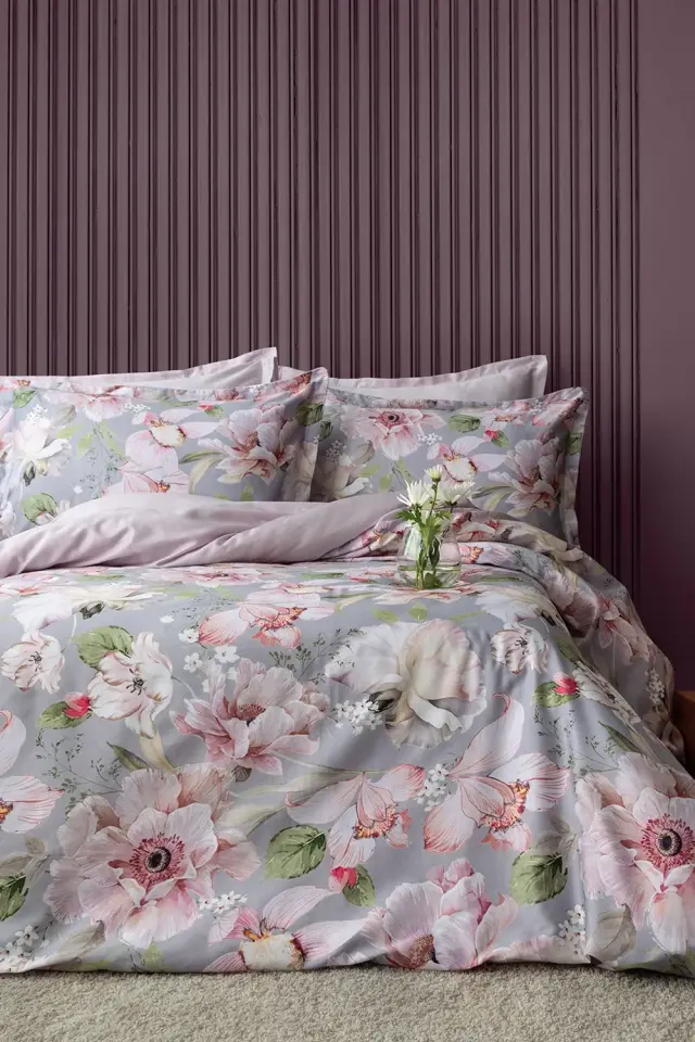 Vanie %60 TENCEL™ Lyocell %40 Pamuk Dijital Saten Çift Kişilik Nevresim Takımı