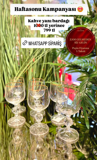 150 CC KRİSTAL AĞIZBANT KAHVE YANI 6 KİŞİLİK