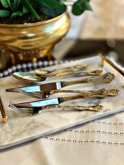 LALEZAR ALTIN 84 PARÇA KUTULU ÇATAL KAŞIK BIÇAK TAKIMI