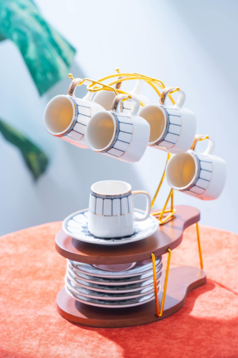 PUFFIN 6'LI STANDLI KUPA SET