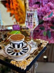 KARE GÜLLÜ SUNUM TEPSİ GOLD