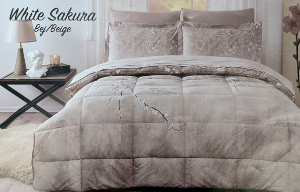 Özdilek White Sakura Uyku Seti Çift Kişilik - BEJ