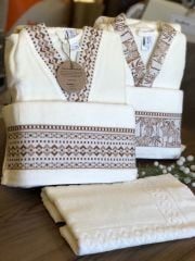 Bornoz Seti But Dream Happy Set Krem Krem