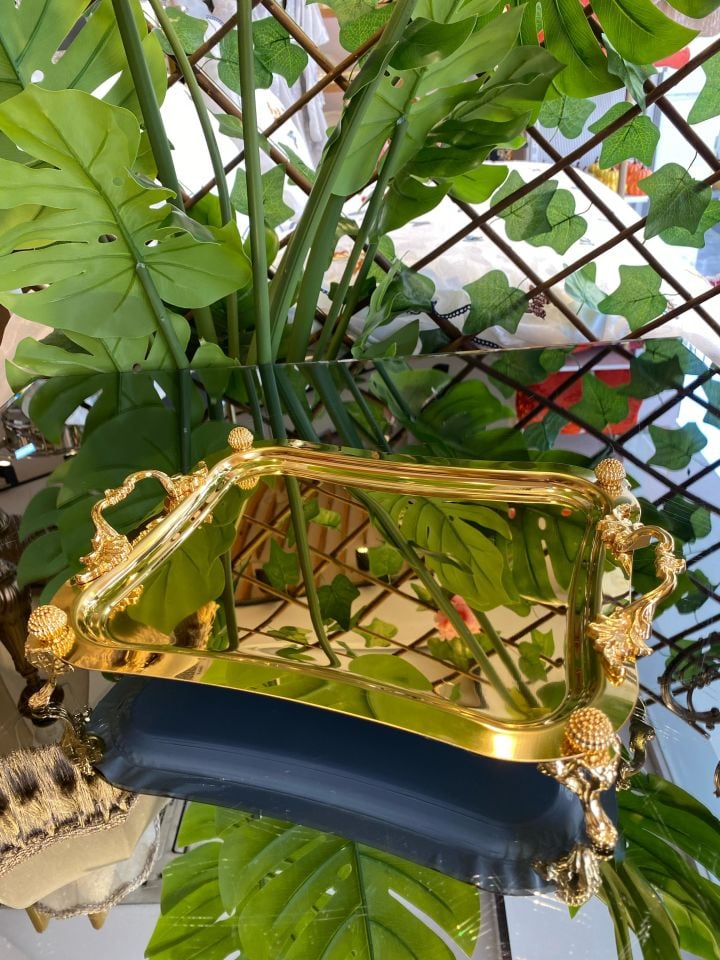 İTALYAN AYAKLI TEPSİ GOLD