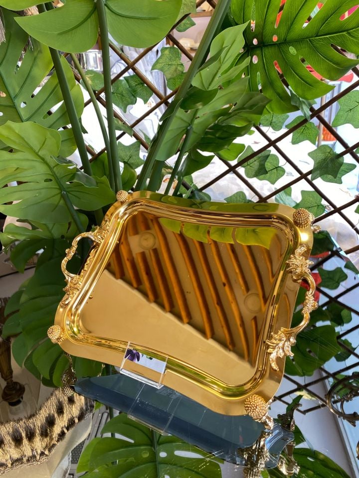 İTALYAN AYAKLI TEPSİ GOLD