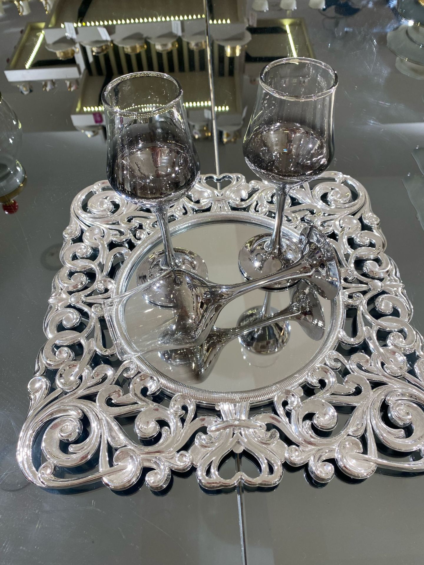 TİTANYUM KAPLAMA GRAPPA 6 PRÇ KAHVE YANI PLATİN