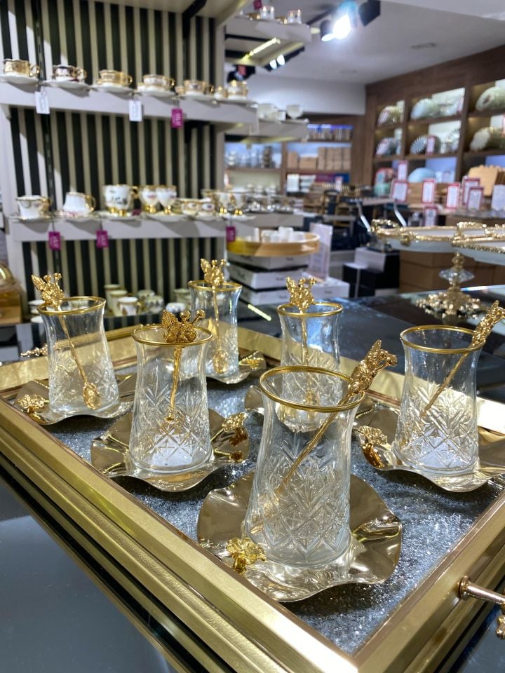 HİLAL 18 PARÇA GOLD ÇEY SETİ