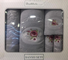 DAMASCO GRI BANYO SETİ
