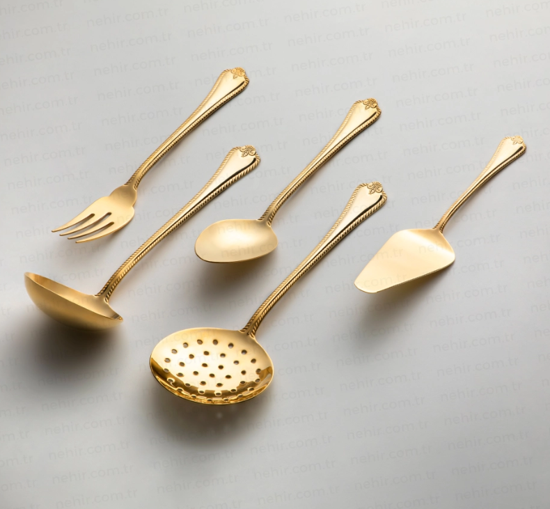 Fulya Tıtan Gold 5 Parça Servis Seti