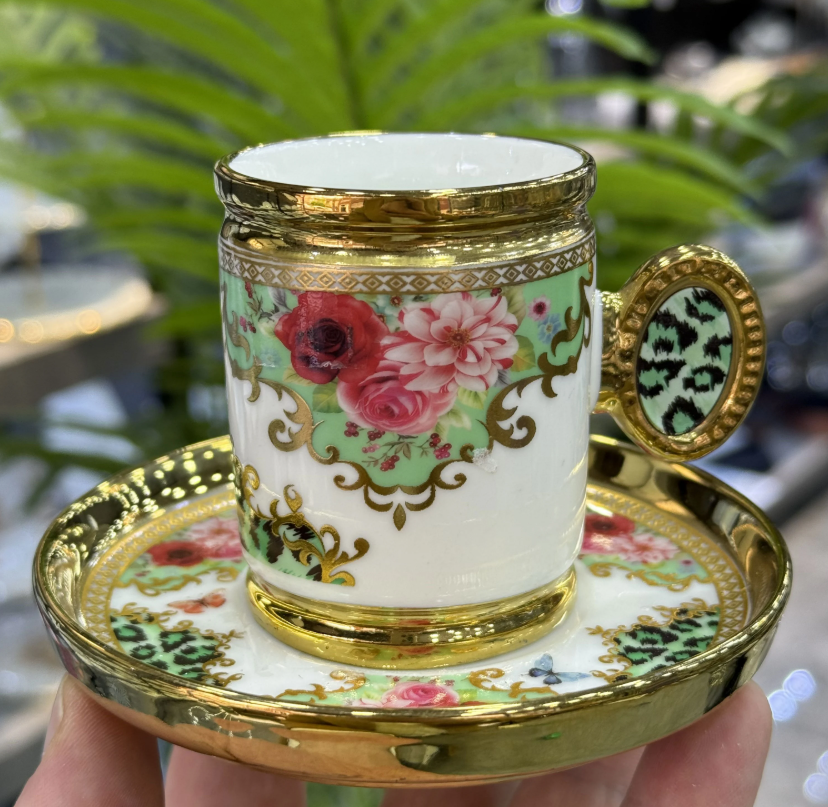 Caviar Lüx Porselen 6 Lı Fincan Takımı Green