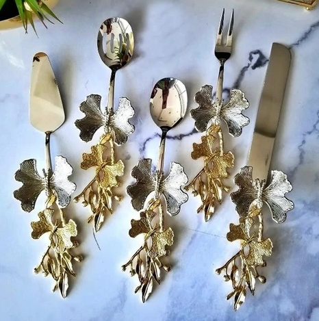 5 PARÇA KELEBEK SERVİS SETİ GÜMÜŞ