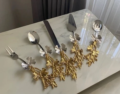 5 PARÇA KELEBEK SERVİS SETİ GÜMÜŞ